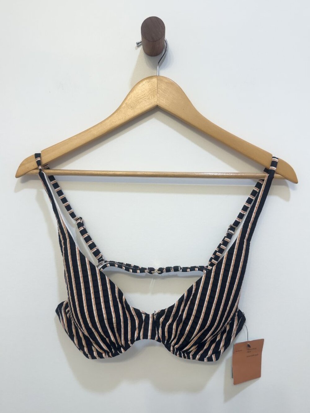 NWT Striped Bikini Top Retro 36B